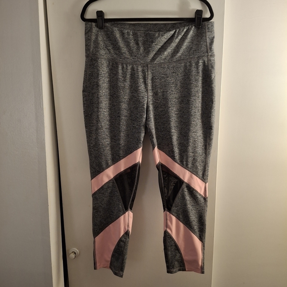 Xersion Heather Gray and Soft Pink Women's Leggings